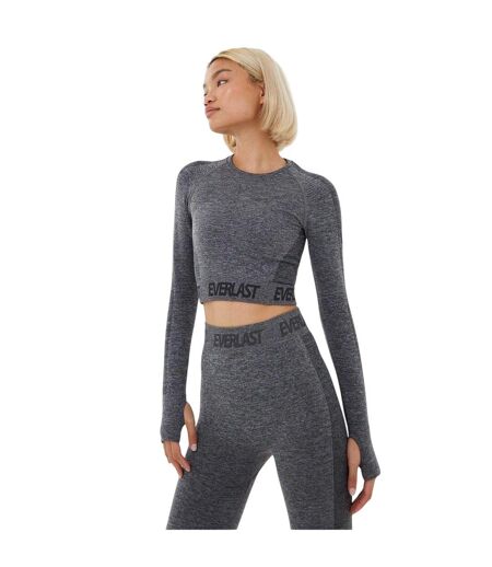 Haut Court Manches Longues Femme Charbon Chiné Chiné Everlast