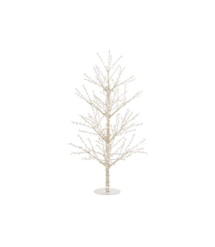 Paris Prix - Statuette Déco à Led arbre Nu Perles 125cm Blanc
