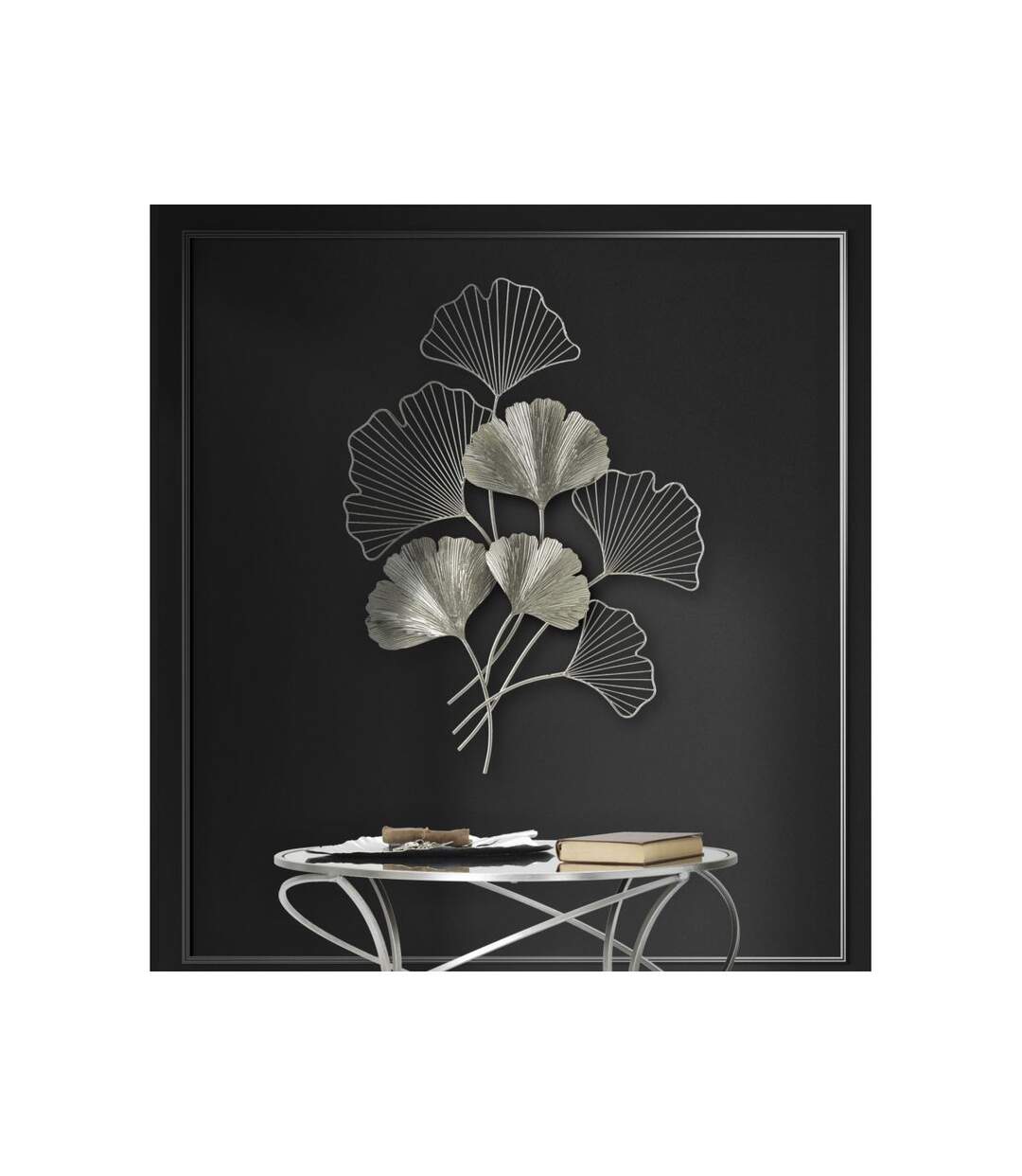 Décoration Murale en Métal Goxy 86cm Argent-5