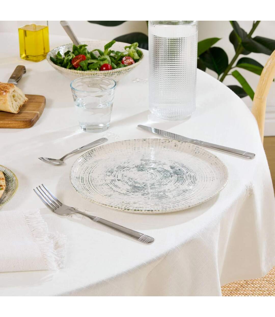 Lot de 6 Assiettes Plates Ariane 26cm Vert-3