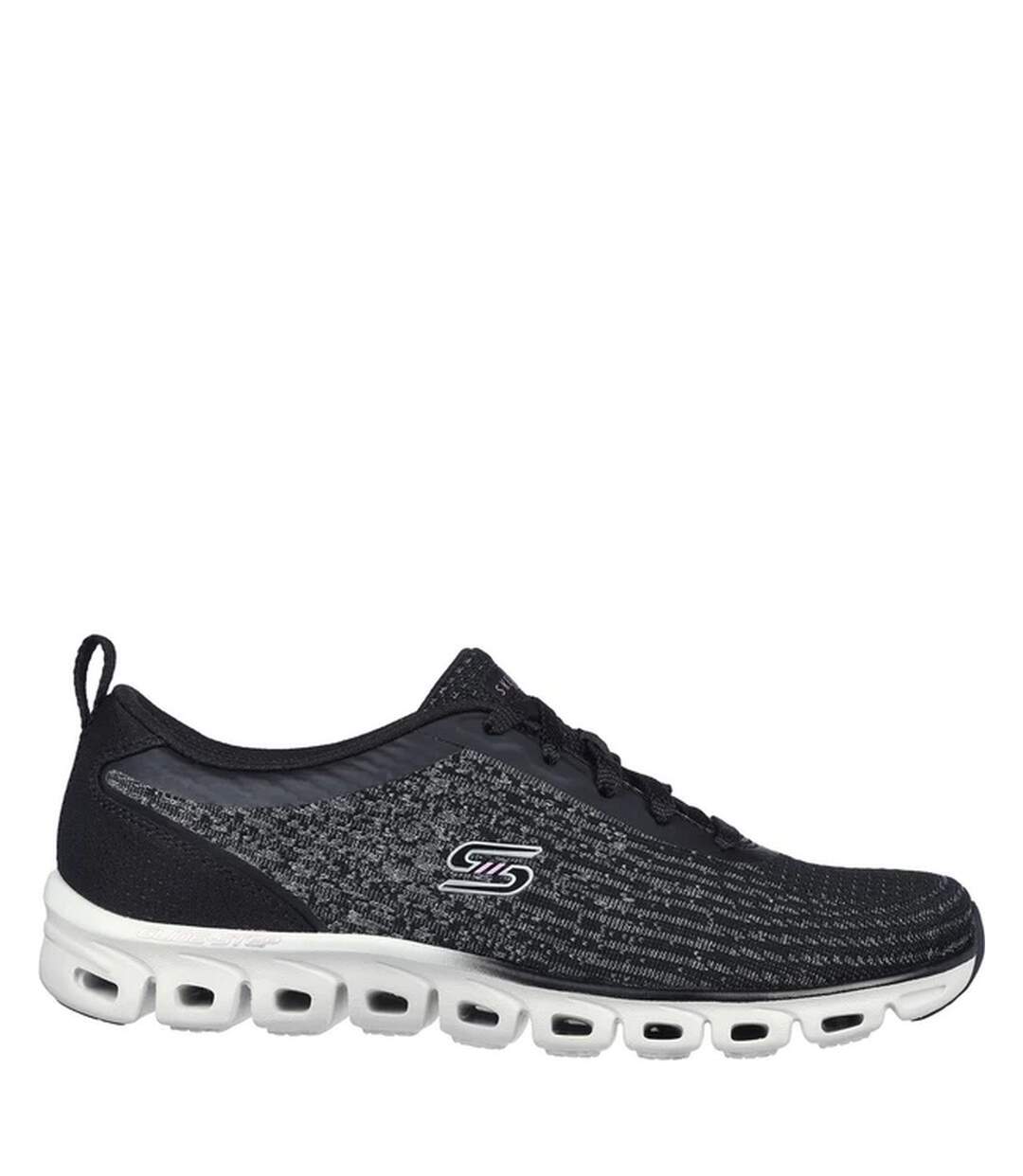 Womens/ladies Glide-step Head Start Trainers Black Skechers-3