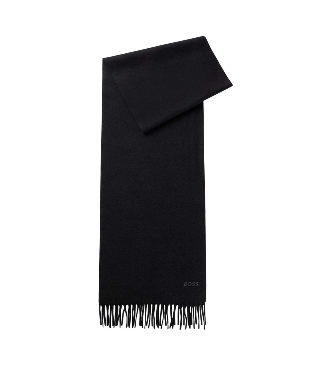 Mens Embroidered Logo Scarf One Size Black Boss-2