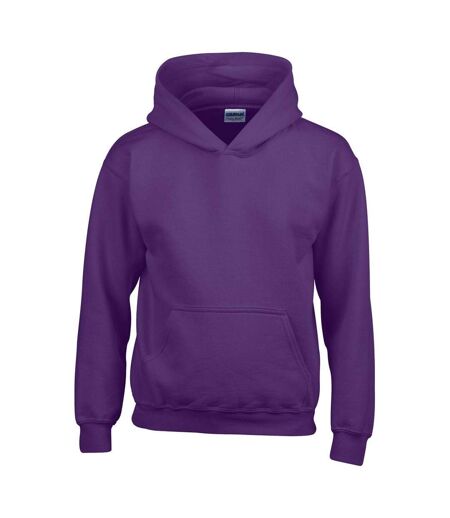 Sweat à capuche unisexe violet Gildan