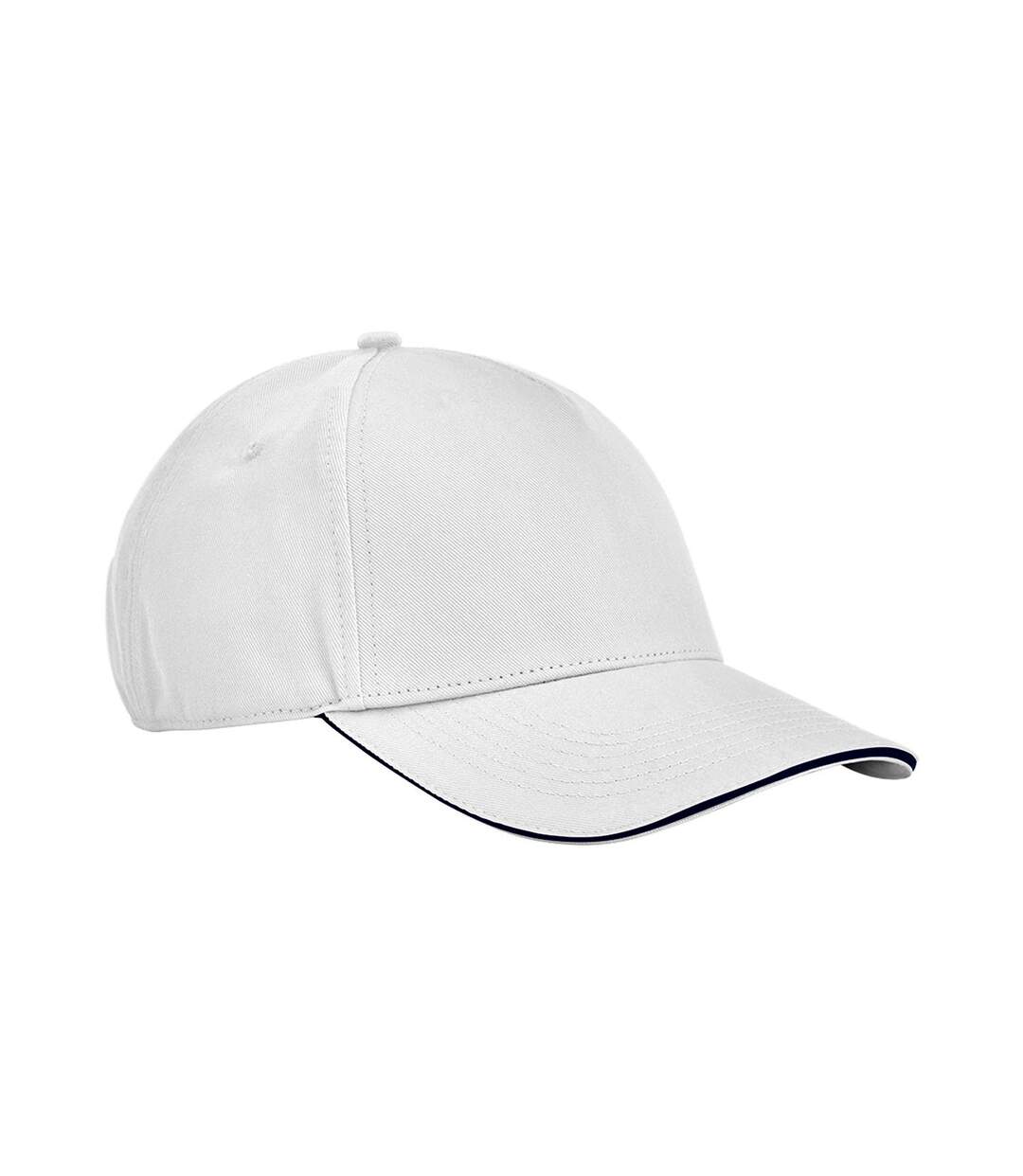 Casquette classic blanc / bleu marine Beechfield-1