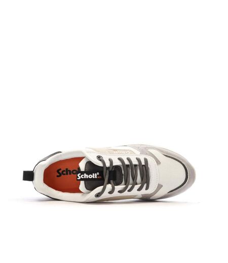Baskets blanches/grises homme schott maki