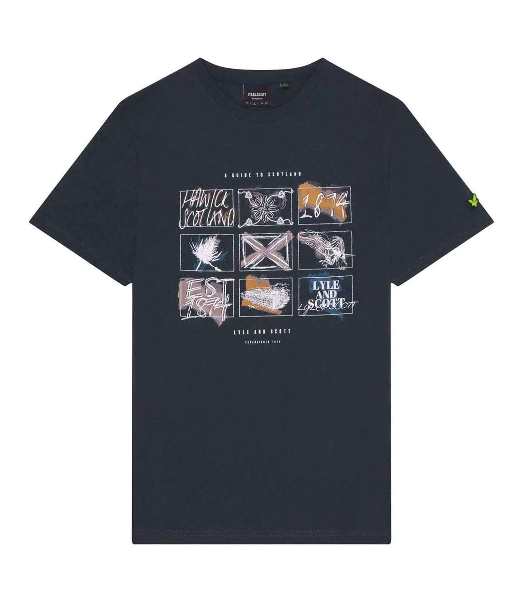 T-shirt Motif Graphique A Guide To Scotland Homme Bleu Marine Lyle & Scott-2