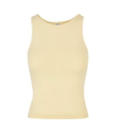 Build Your Brand Womens/Ladies Racerback Tank Top (Soft Yellow) - UTRW8945