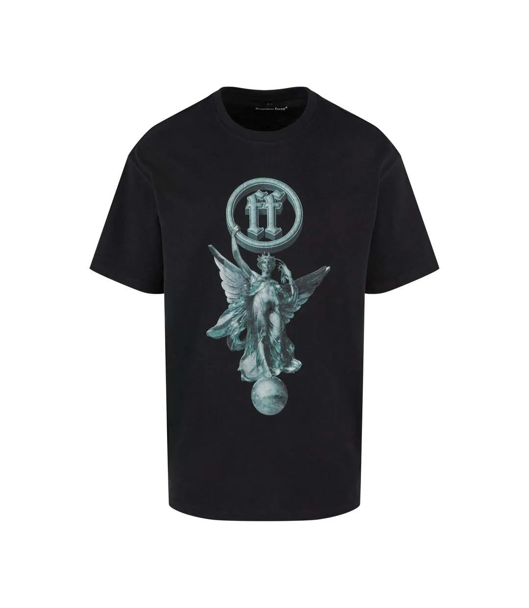 Mens Rueling The World Oversized T-shirt Black Forgotten Faces-2