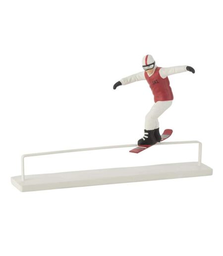 Statuette Snowboarder Obstacle 31cm Rouge & Blanc