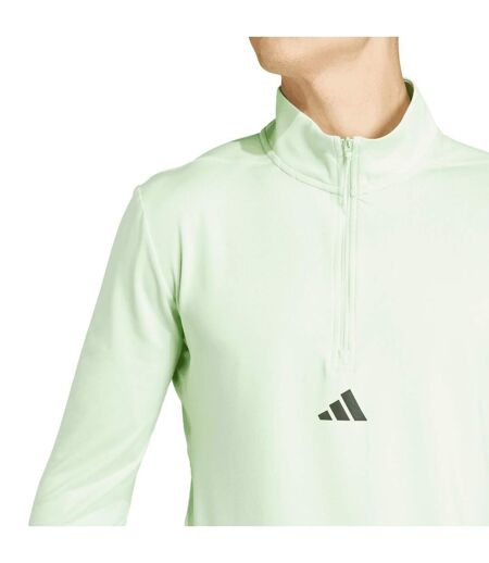 Mens Quarter Zip Workout Track Top Green Black Adidas