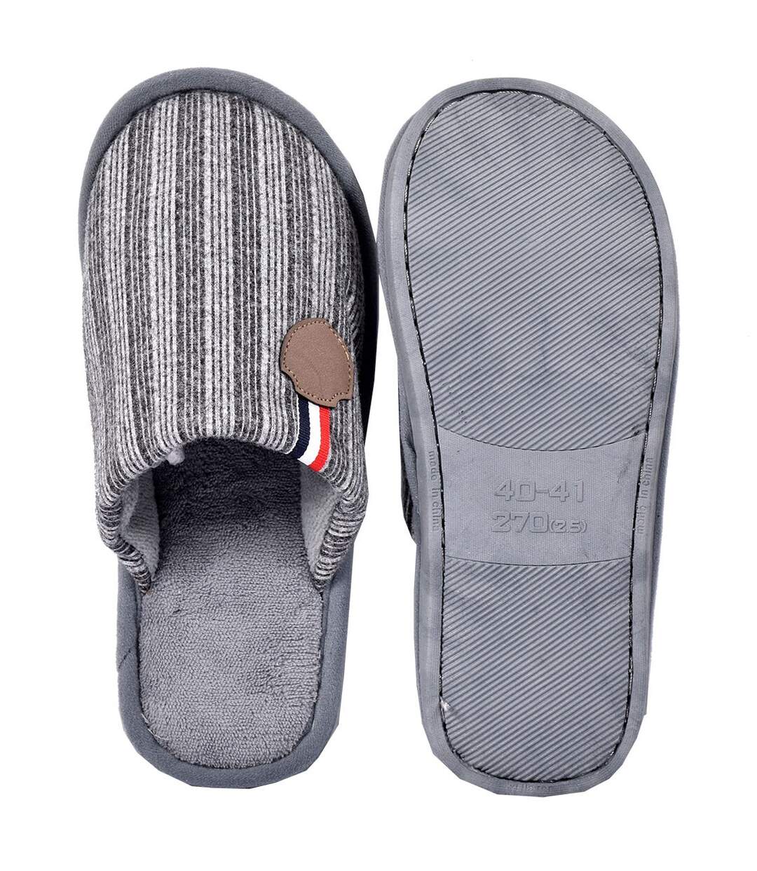 PANTOUFLE Homme PREMIUM AY609 GRIS-3