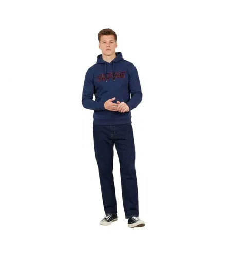 Sweat À Capuche Motif/style Croisée Homme Bleu Marine Brave Soul