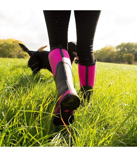 Muck Boots Womens/Ladies Arctic Sport Tall Pill On Wellie Boots (Black/Pink) - UTFS4289
