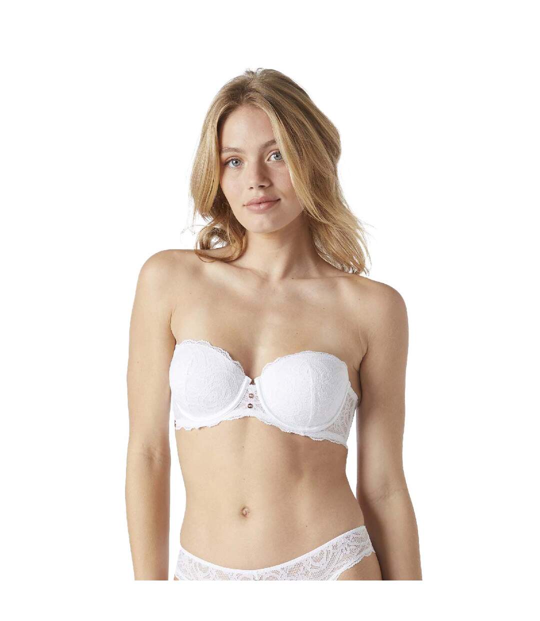 Soutien-gorge ampliforme coques moulées blanc Confidentielle-2