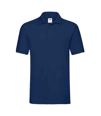 Mens premium cotton pique polo shirt navy Fruit of the Loom