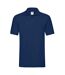 Mens premium cotton pique polo shirt navy Fruit of the Loom