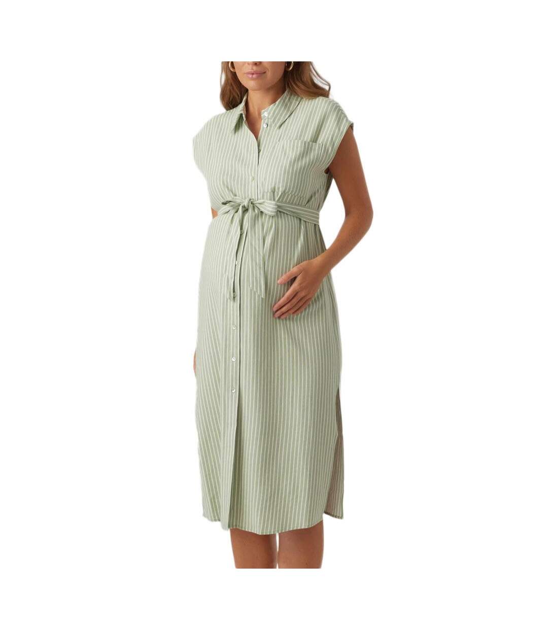 Robe de Grossesse Verte Femme Vero Moda Maternity Reseda - L-1