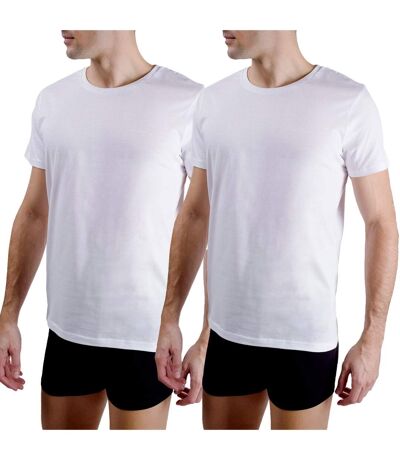 Lot de 2 t-shirts homme col rond avec broderie sur la poitrine Pierre Cardin