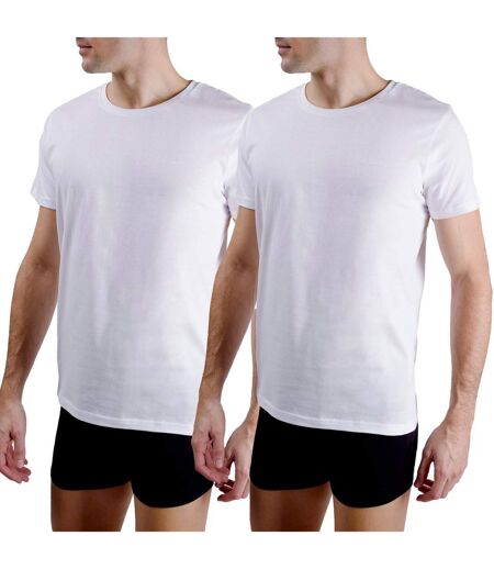 Lot de 2 t-shirts homme col rond avec broderie sur la poitrine Pierre Cardin