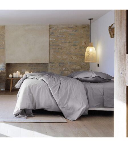 Taie de traversin uni percale de coton MANOIR