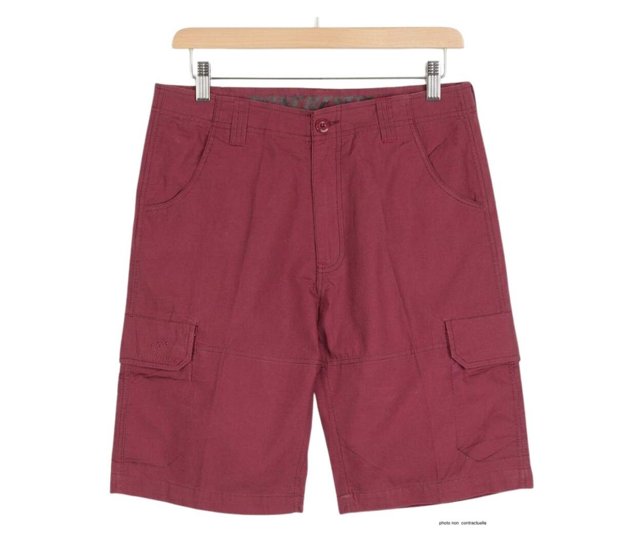 Bermuda WINCHESTER IVANHOE3 uni en coton : le short bordeaux chic et fonctionnel pour l'été-2
