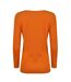 Womens/ladies maine organic long-sleeved t-shirt brick orange Weird Fish