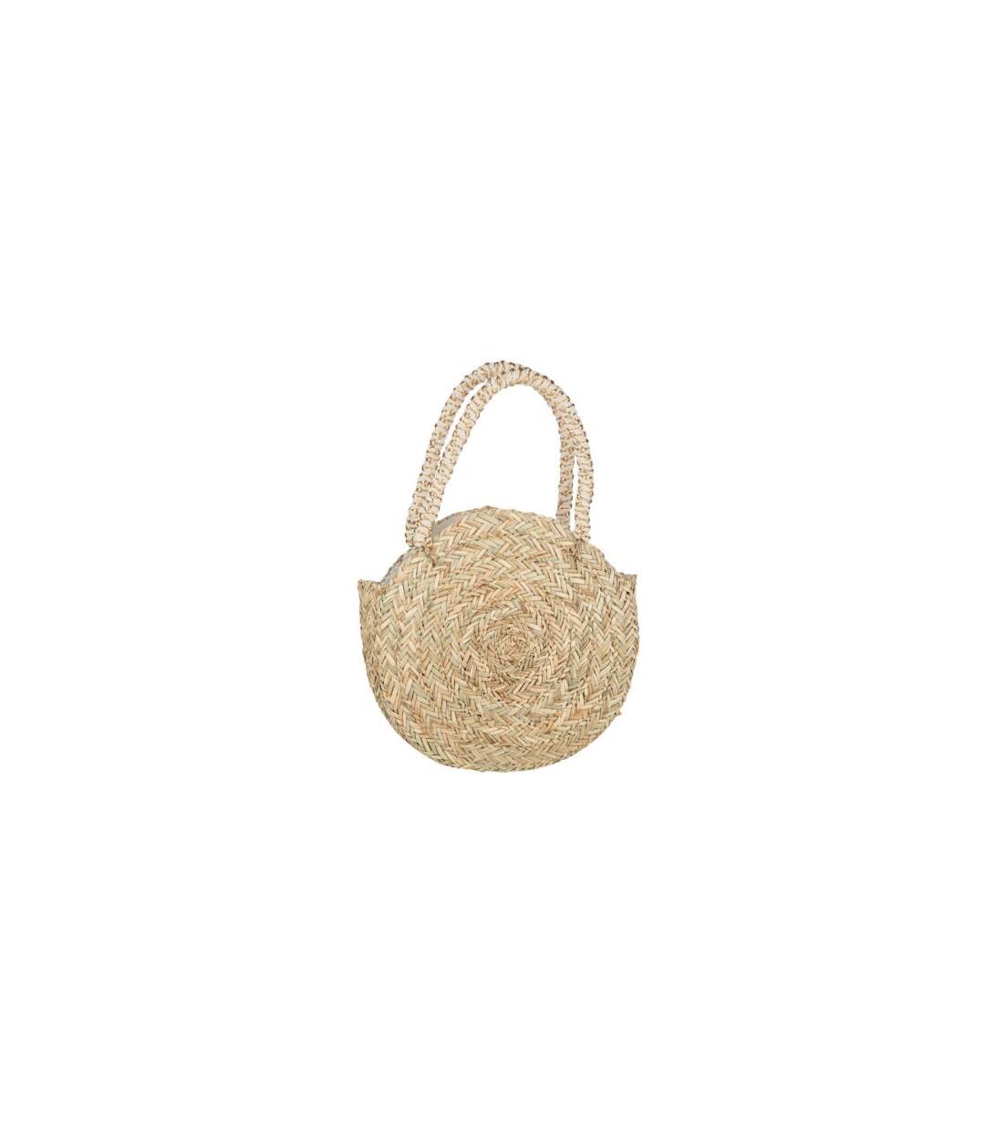 Sac de Plage Rond Bali Bliss 40cm Naturel & Blanc-2