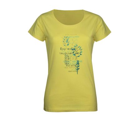 Tee-shirt Mayflower Dojo1 en coton jaune : l'éclat de la nature et son motif Herbier