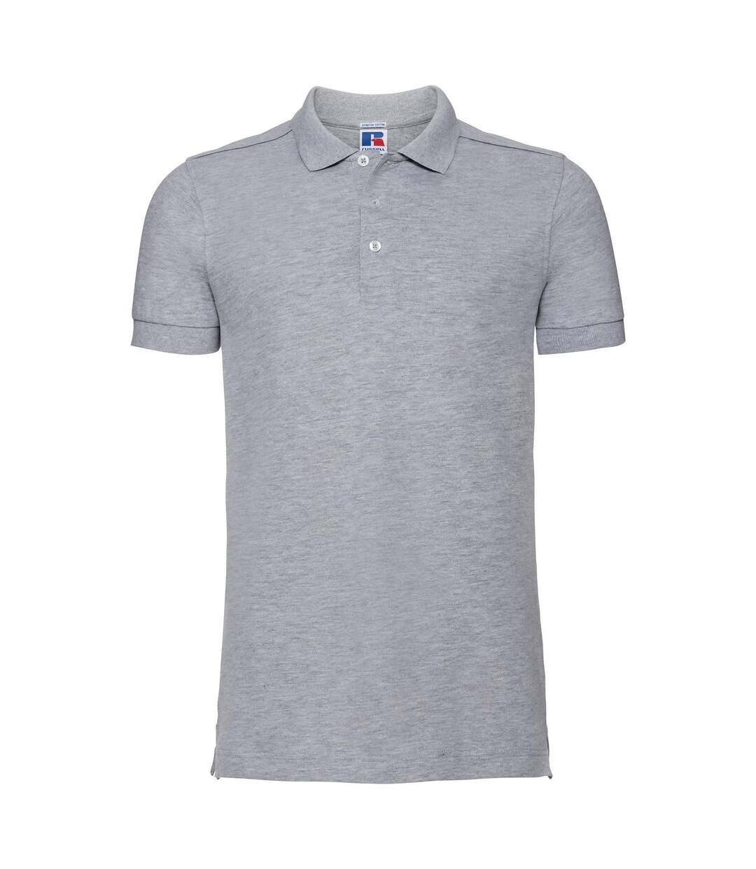 Polo À Manches Courtes En Stretch Pour Hommes Gris Russell-1