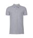 Polo À Manches Courtes En Stretch Pour Hommes Gris Russell-1