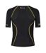 Haut Thermique Manches Courtes Motif/style Détail Contrasté A200 Homme Noir Jaune Skins-2
