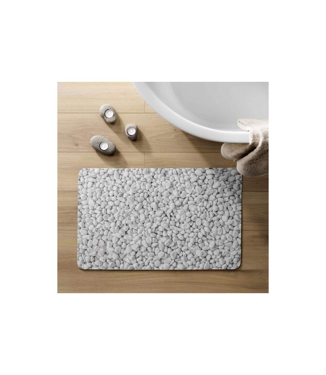 Tapis de Bain Imprimé Leandra 50x80cm Gris-5