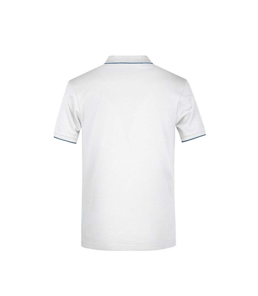 Polo Motif/style Rayures Contrastées Homme Blanc Bleu Marine James And Nicholson-2