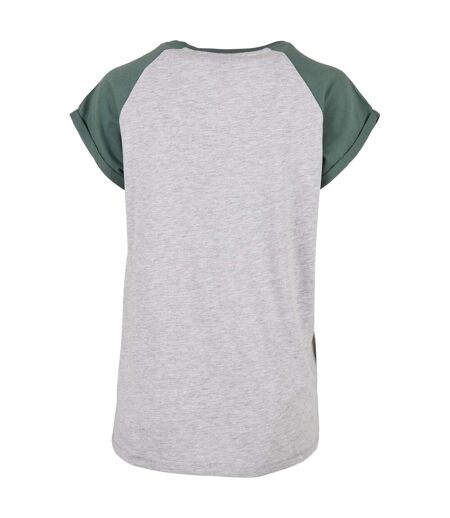 T-shirt Femme Gris Clair Vert Urban Classics