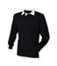 Front Row Mens Classic Long-Sleeved Rugby Shirt (Black/White)