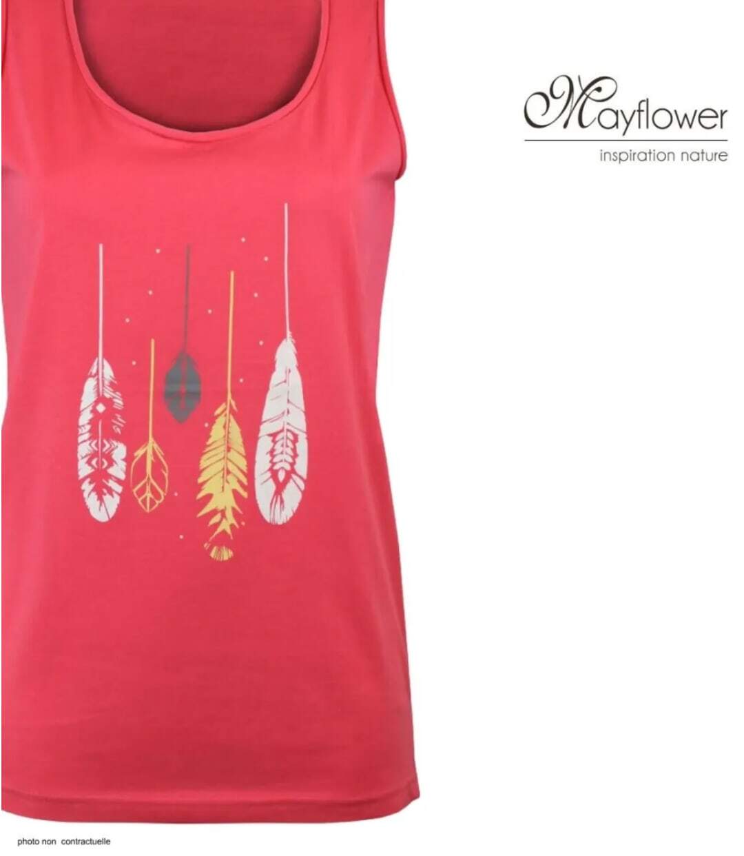 MAYFLOWER DEF4007A — Débardeur rose femme coton : la touche de fraîcheur estivale-4