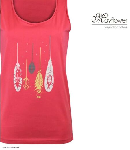 MAYFLOWER DEF4007A — Débardeur rose femme coton : la touche de fraîcheur estivale