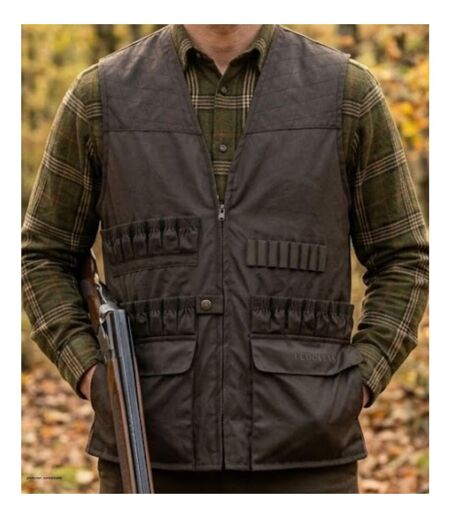 Gilet de Chasse LEDERTYS Impercoat LY0209 – Carnier Détachable PVC, Cartouchière et Protection Impercoat