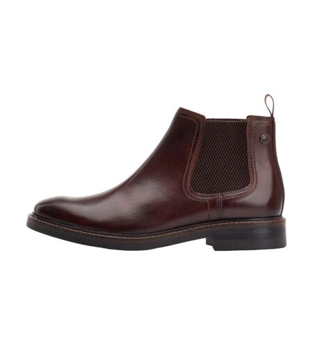 Base London Mens Portland Leather Chelsea Boots (Dark Brown) - UTFS10771