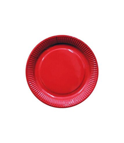 Lot de 10 Assiettes en Carton Rondes 23cm Rouge