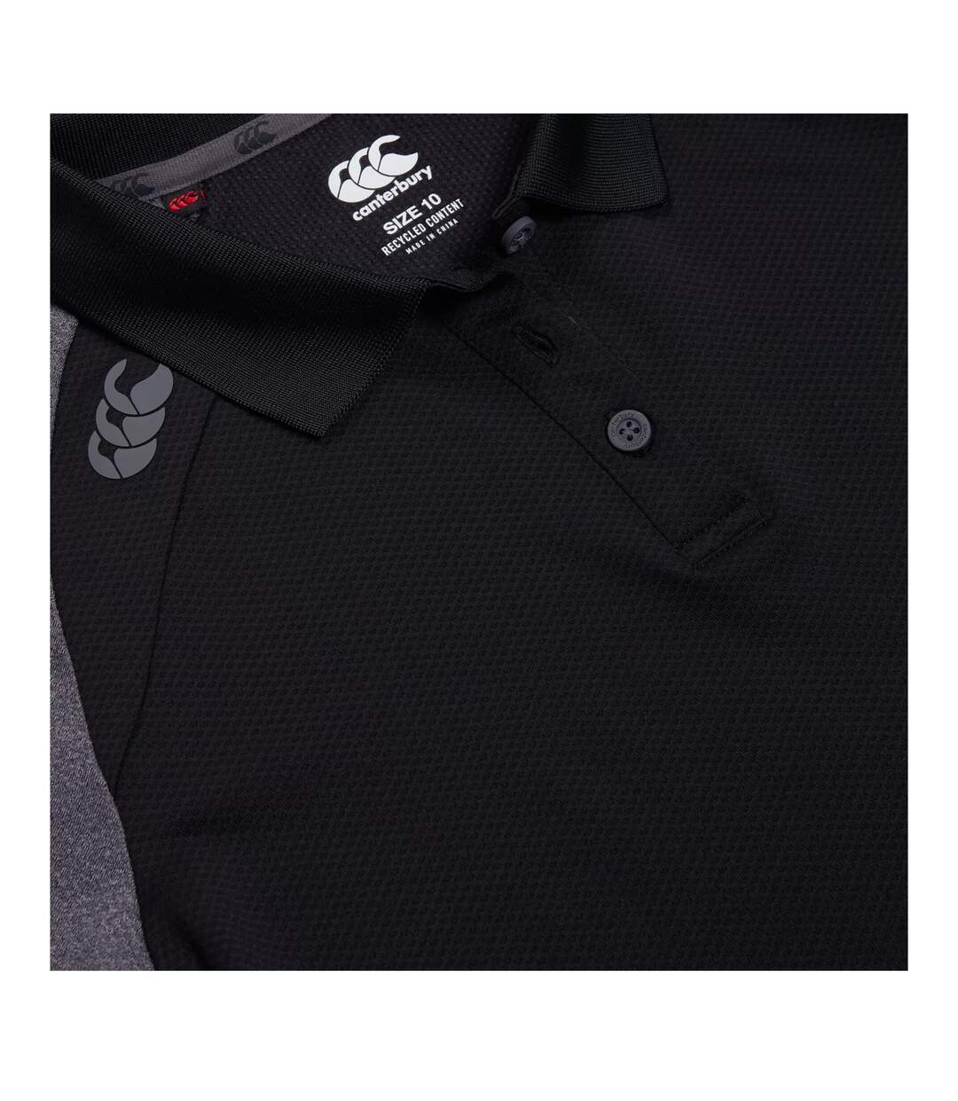 Womens/ladies Elite Polo Shirt Black Magnet Grey Canterbury-3