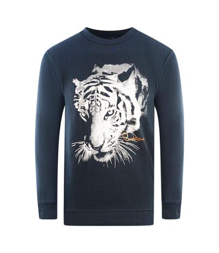 Unisex Adult Tiger Logo Sweatshirt Navy Blue Cavalli Class