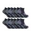 12 Pair Ladies Black Low Cut Cycling Socks Ideal for Running, Gym & Sport-1