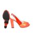 Sandale à talon / plateforme en cuir pour femme