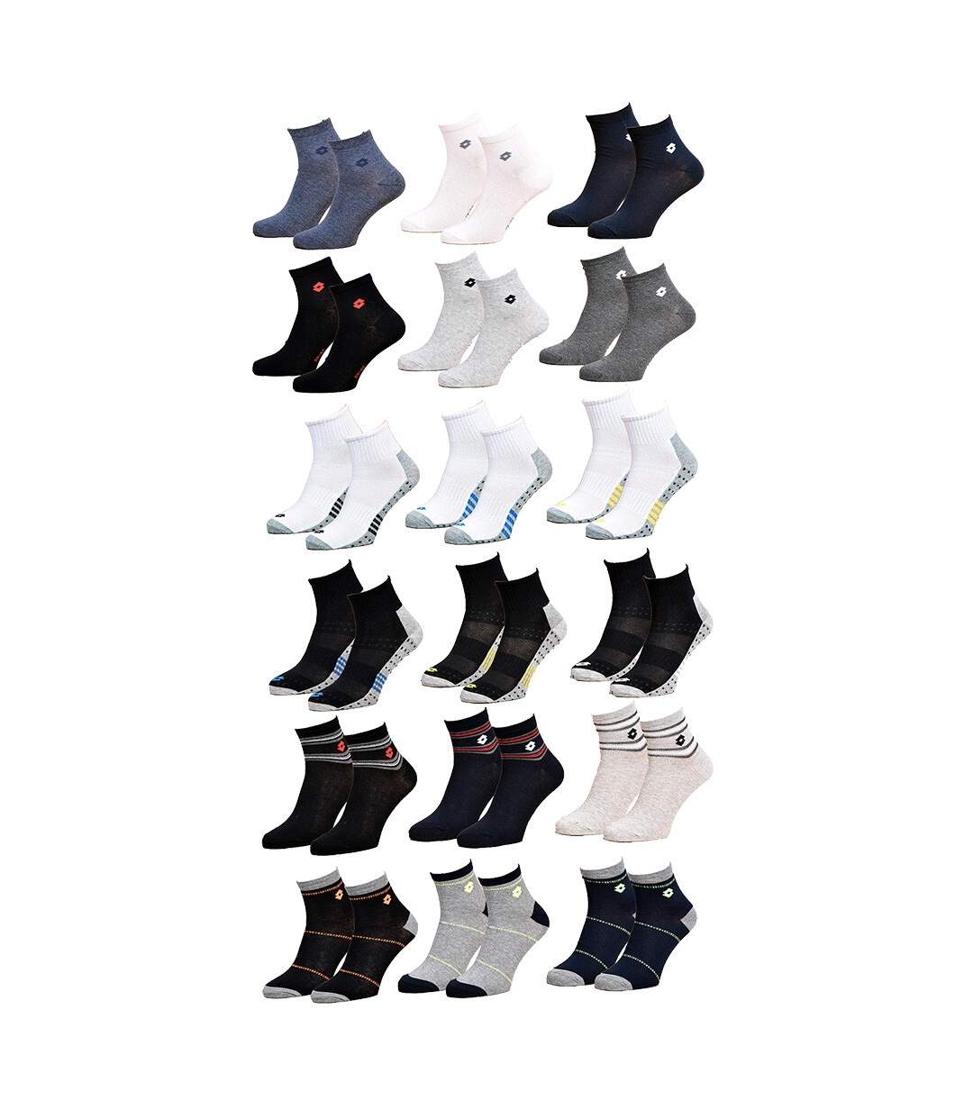 Chaussettes homme LOTTO Socquettes Pack de 12 Paires Surprise