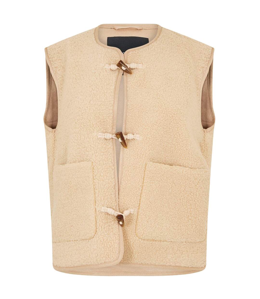 Womens/ladies Itoje Borg Gilet Ecru Threadbare-2