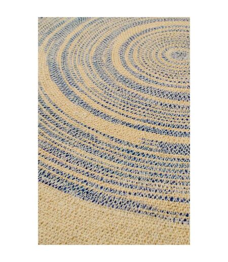 Déco Murale Plateau en Jonc Galene 100cm Naturel & Bleu