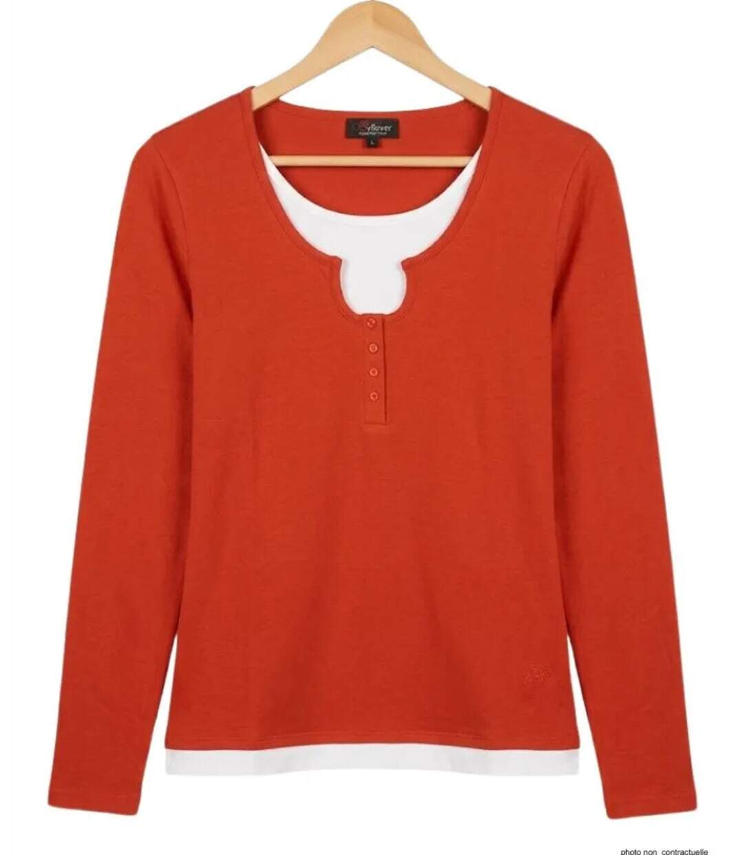 Tee-shirt MAYFLOWER CLUB2R rouge fantaisie : l'effet 2 en 1 ultra stylé-2
