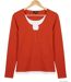Tee-shirt MAYFLOWER CLUB2R rouge fantaisie : l'effet 2 en 1 ultra stylé-2
