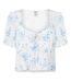 Womens/ladies Keyhole Regular Short-sleeved Blouse White Jack Wills-2